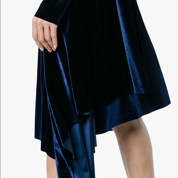 COPY - VETEMENTS VELVET PANEL MIDI DRESS - BLUE S NWT - Picture 9 of 9